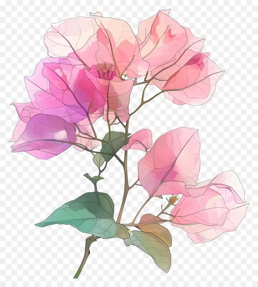 Flor De Buganvílias，Flores Cor De Rosa PNG