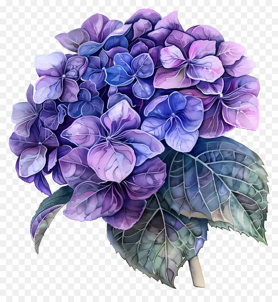 Roxo Hortênsia，Flor De Hidrante Azul PNG