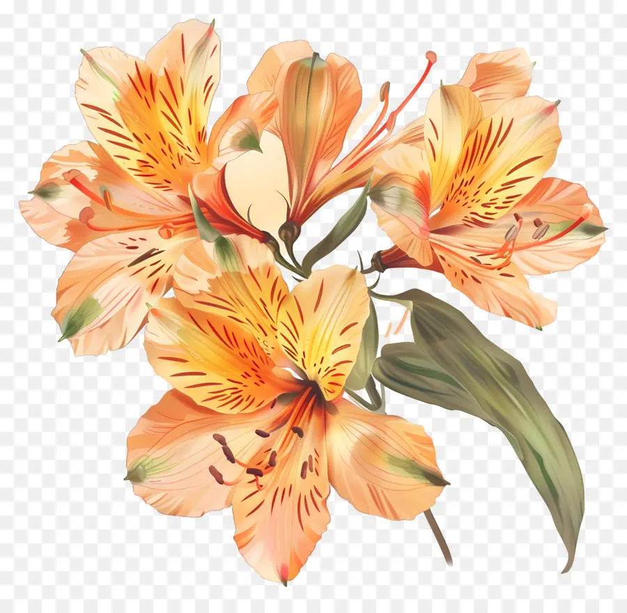 Flor De Alstroemeria，Lírios De Laranja PNG