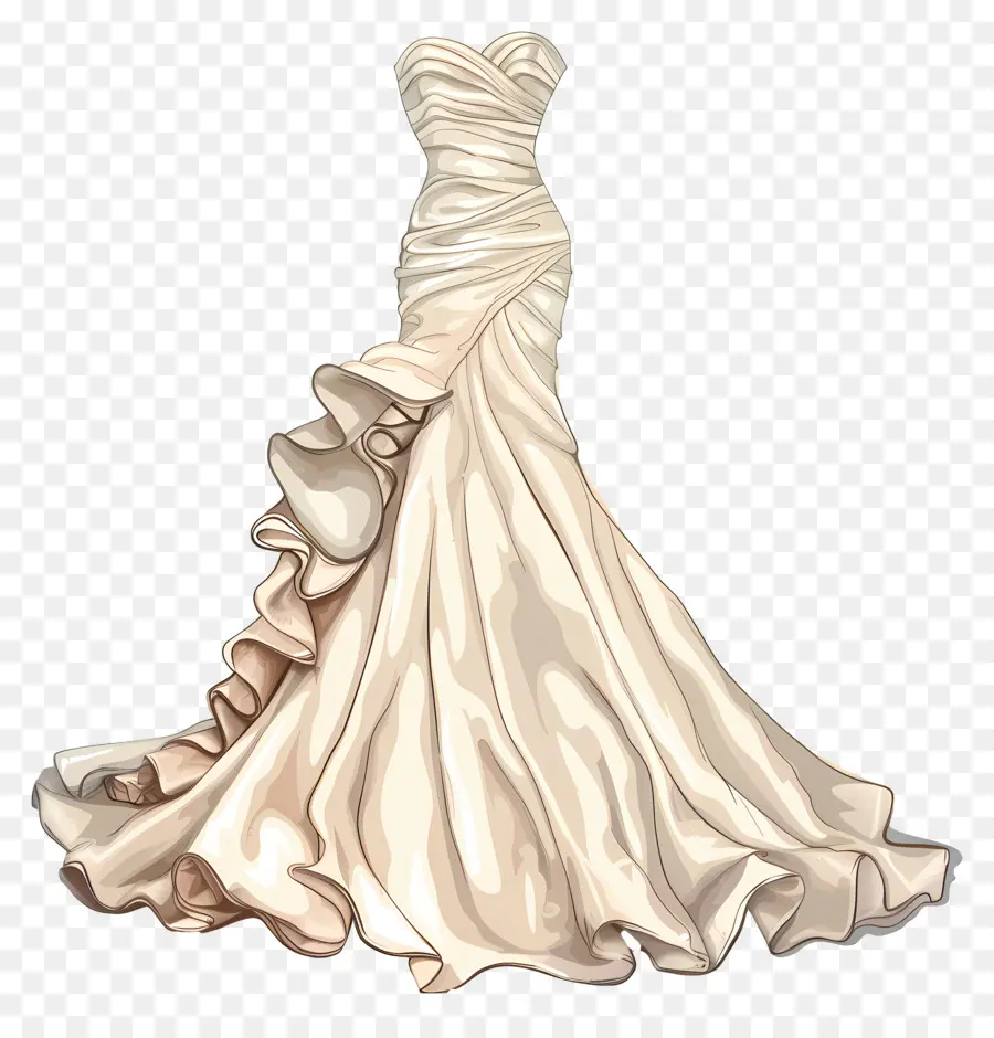 Vestido De Noiva De Trompete，Vestido De Casamento Branco PNG