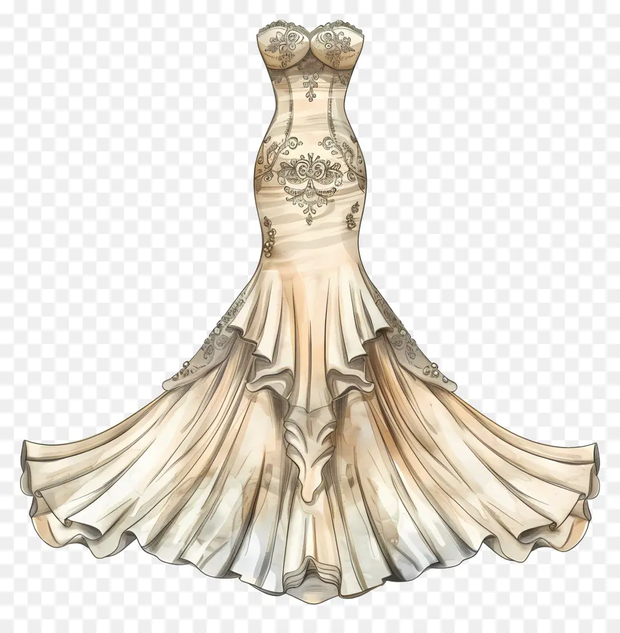 Vestidos De Noiva Trompete，Vestido Elegante PNG