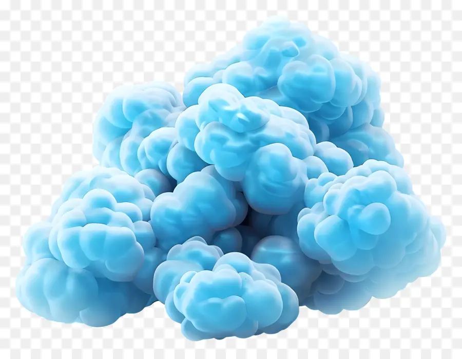 Nuvem Fofa Azul，Micro Bolhas PNG