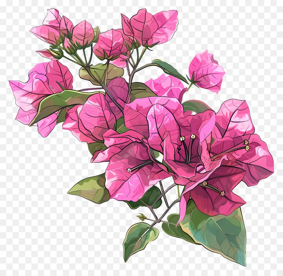 Flor De Buganvílias，Flores De Gorenga Rosa PNG