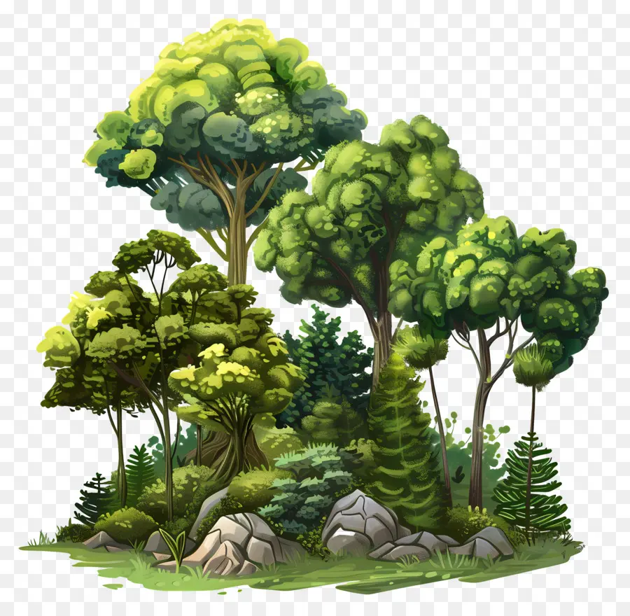 árvores Da Floresta，árvores Verdes PNG