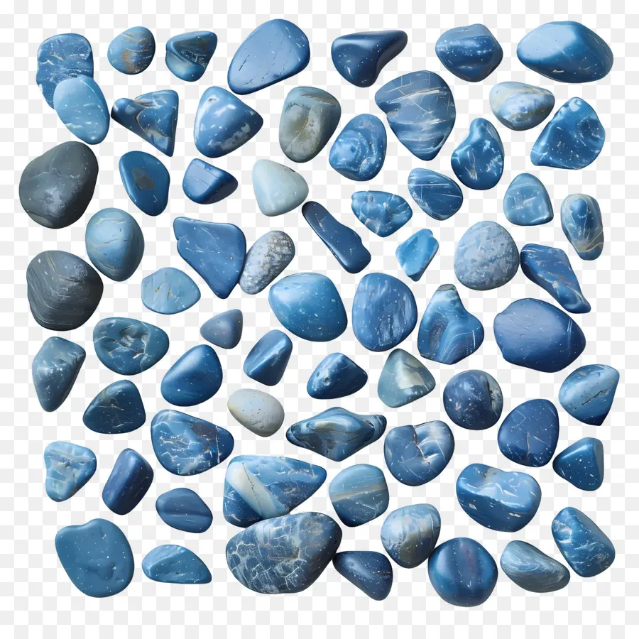 Pebbles De Contorno Azul，Rochas Do Rio Azul PNG