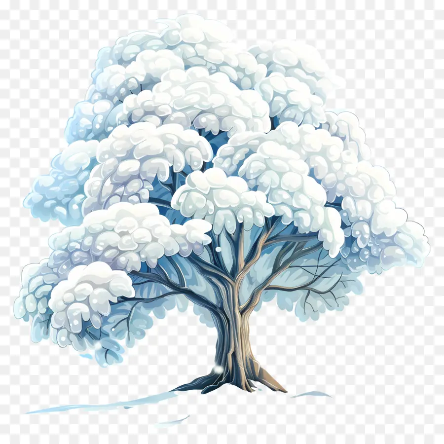 árvore De Neve，árvore Coberta De Neve PNG