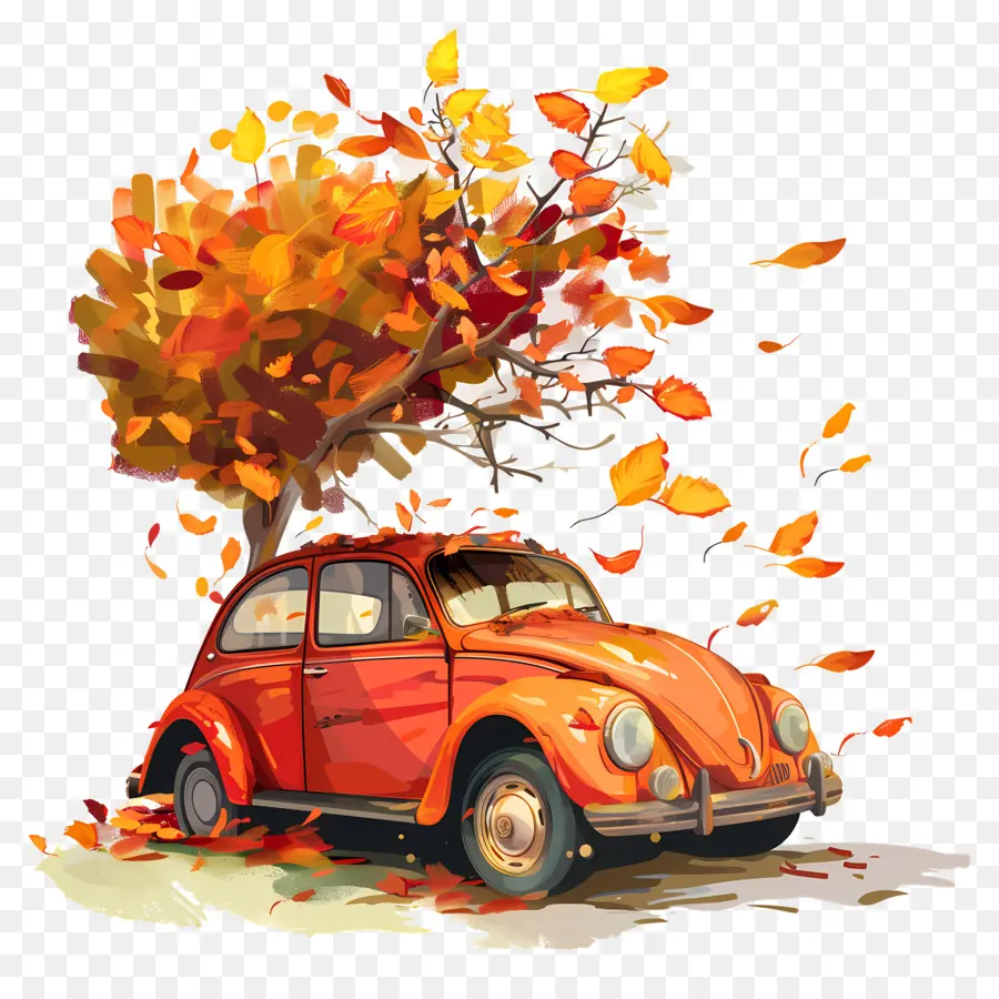 Carro Clipart，Bug Vw Laranja PNG