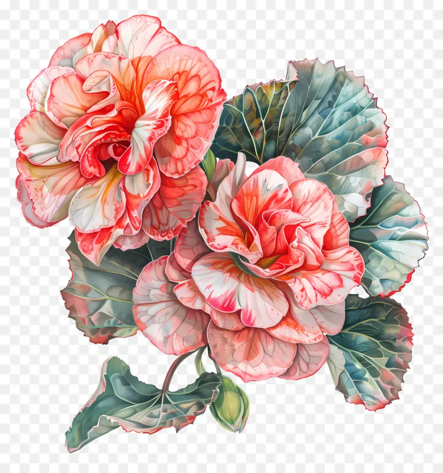 Begônia Flores，Pintura Em Aquarela PNG