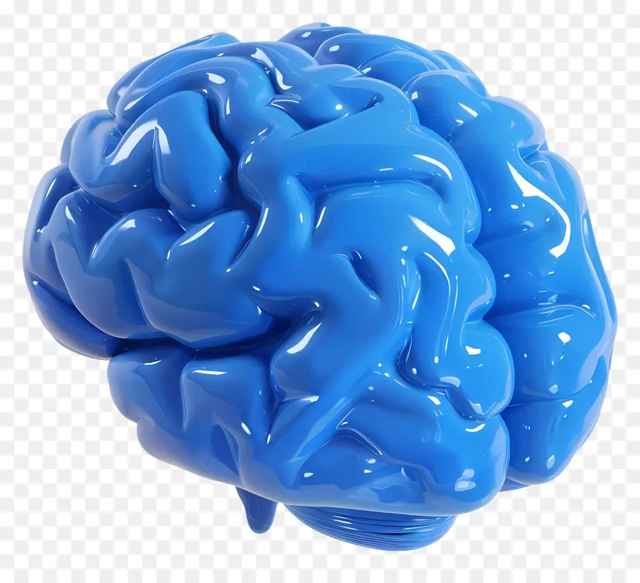 Azul Cérebro，Render 3d PNG