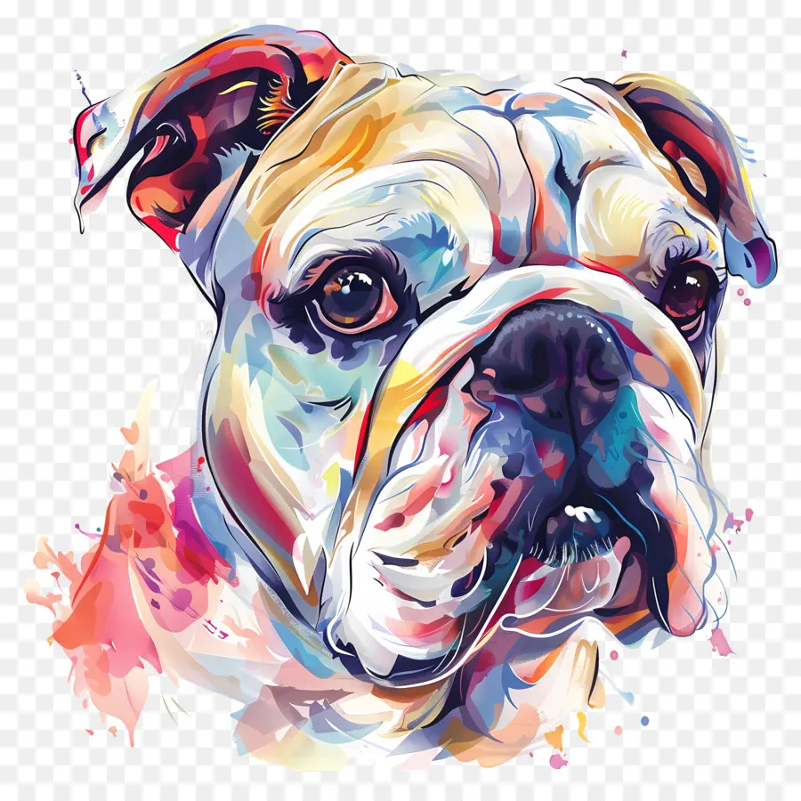 Bulldog，Pintura Em Aquarela PNG