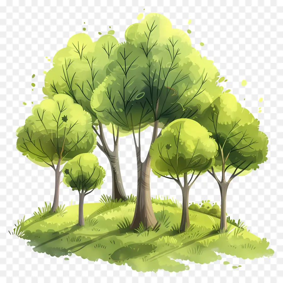 árvores Da Floresta，Paisagem Verde PNG