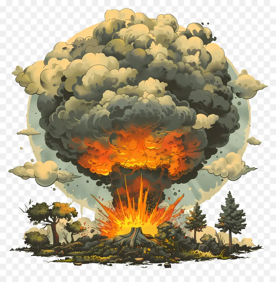 Explosão Nuclear，Erupção Vulcânica PNG