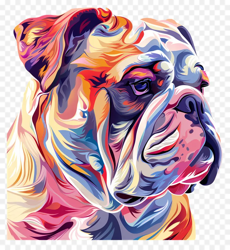 Bulldog，Colorido Cão PNG
