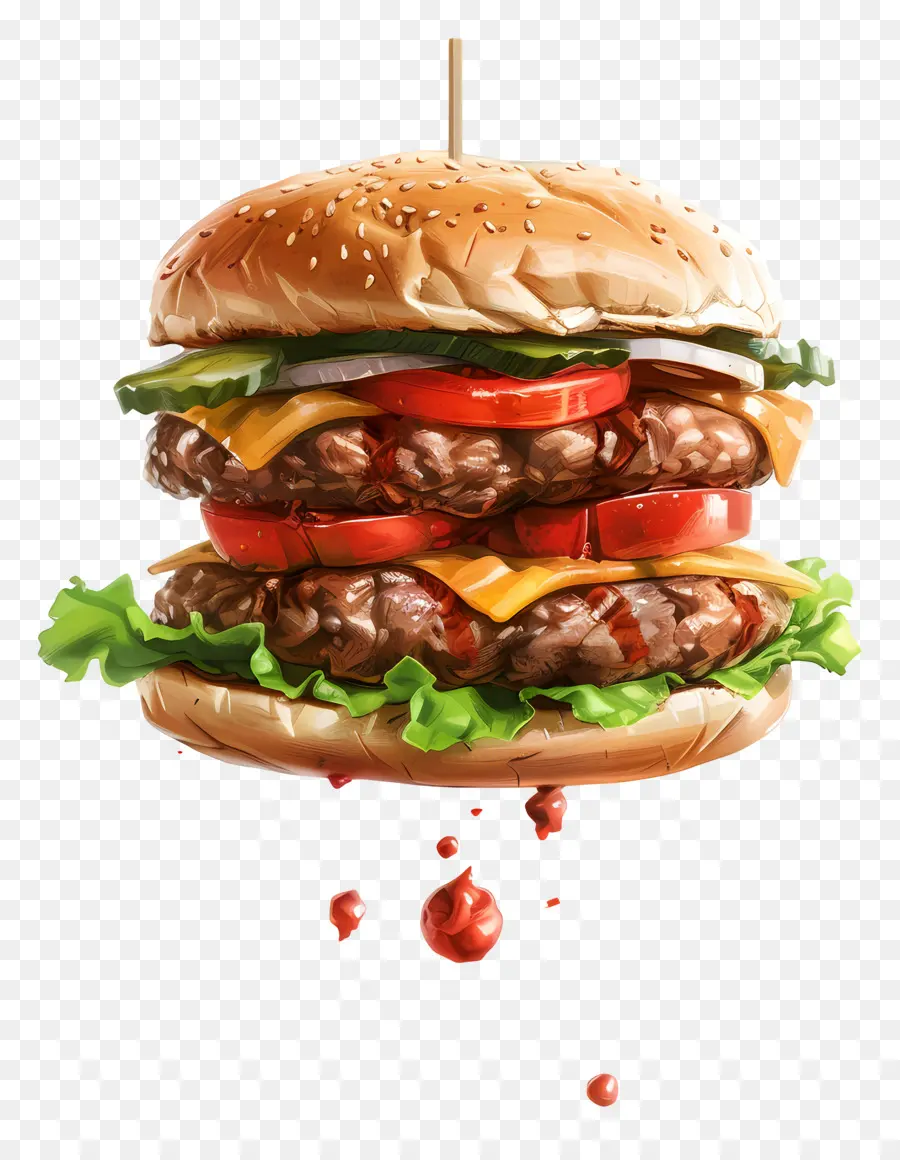 Hambúrguer Flutuante，Hamburger PNG