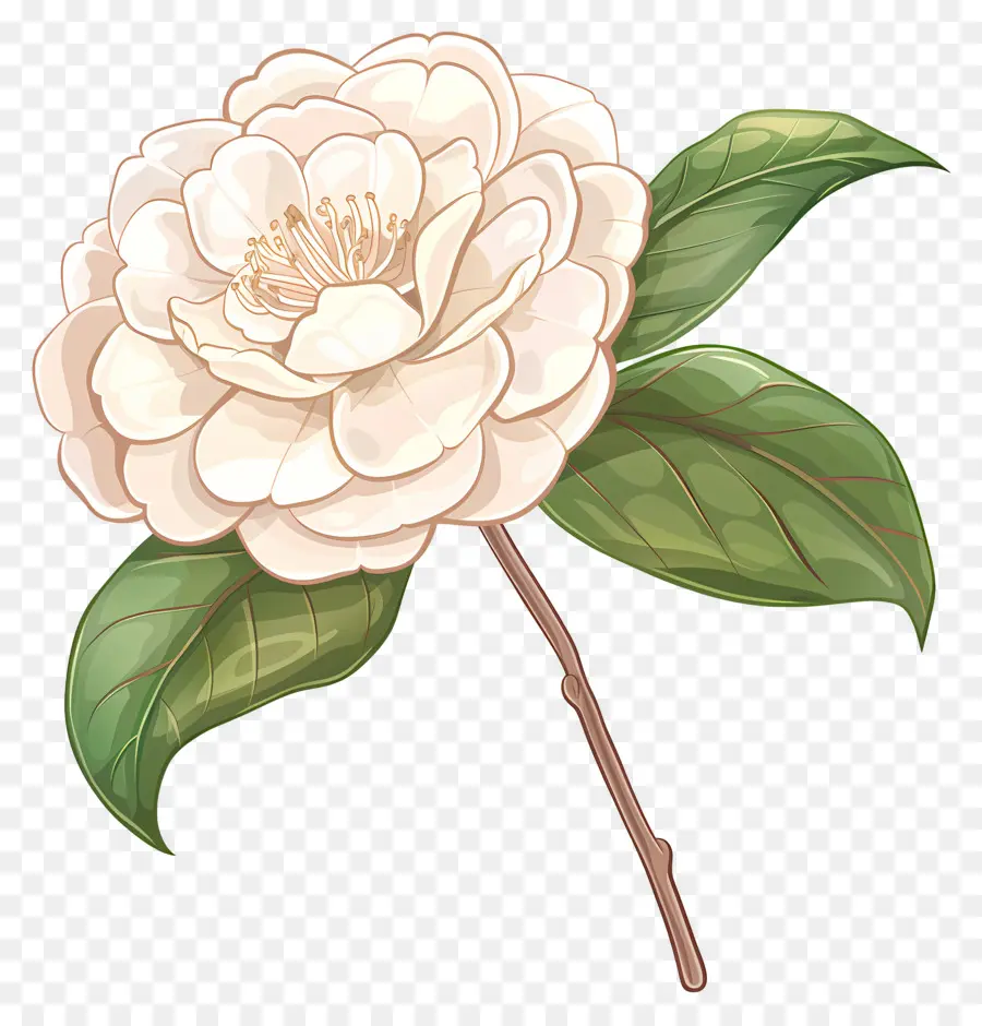 Flor De Camellia，Flor Branca PNG