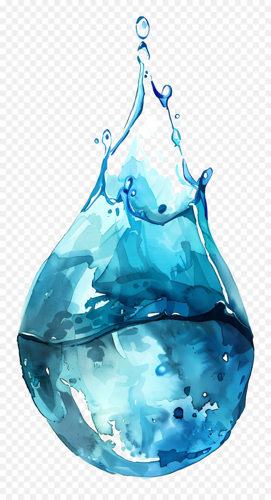 Gota De água，Azul PNG
