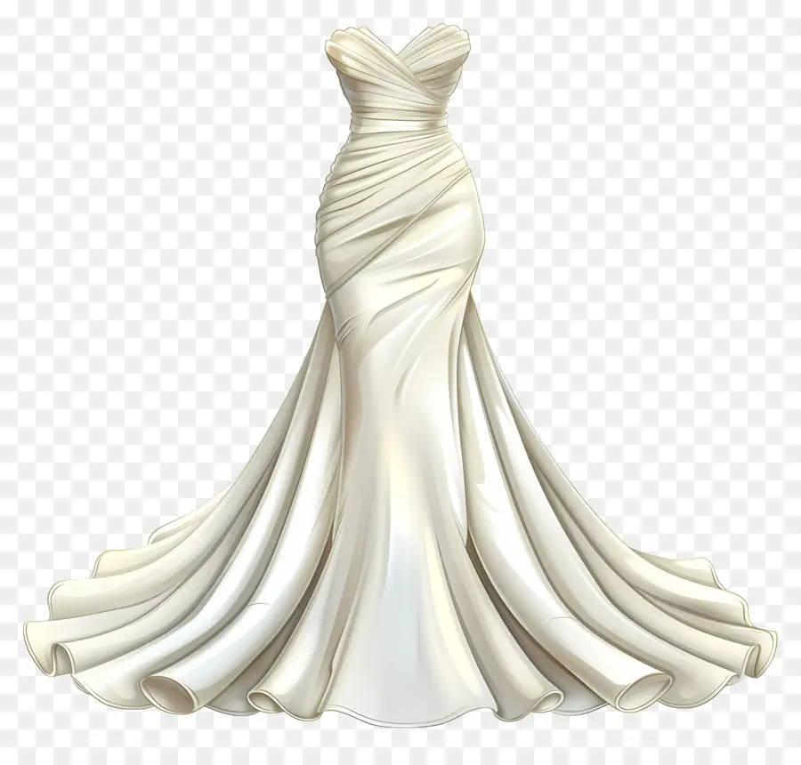 Vestido De Noiva De Trompete，Vestido De Casamento Branco PNG