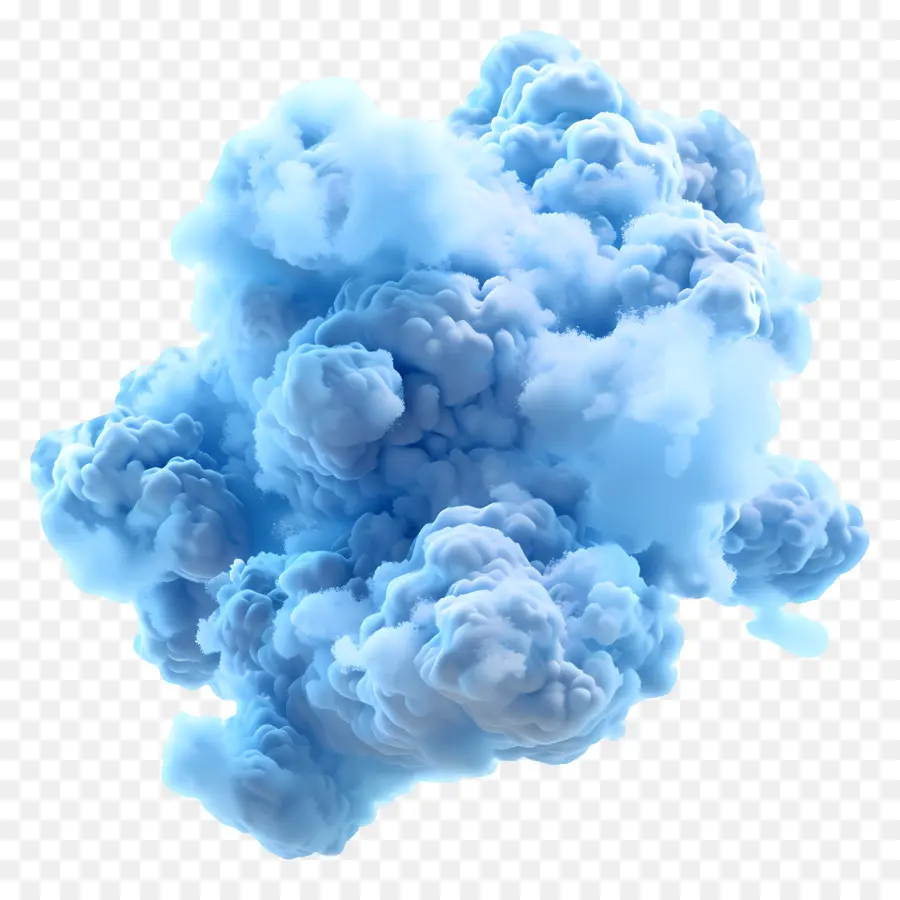 Nuvem Fofa Azul，Fumaça Azul PNG