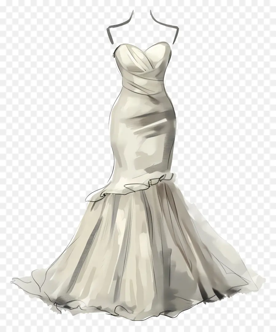 Vestido De Noiva De Trompete，Vestido De Noiva PNG