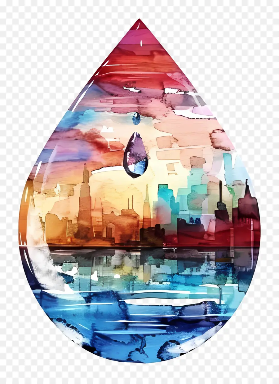 Gota De água，Pintura Digital PNG