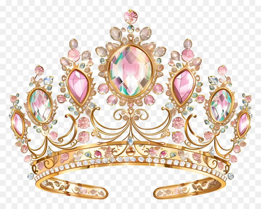 Coroa De Princesa，Tiara De Ouro PNG