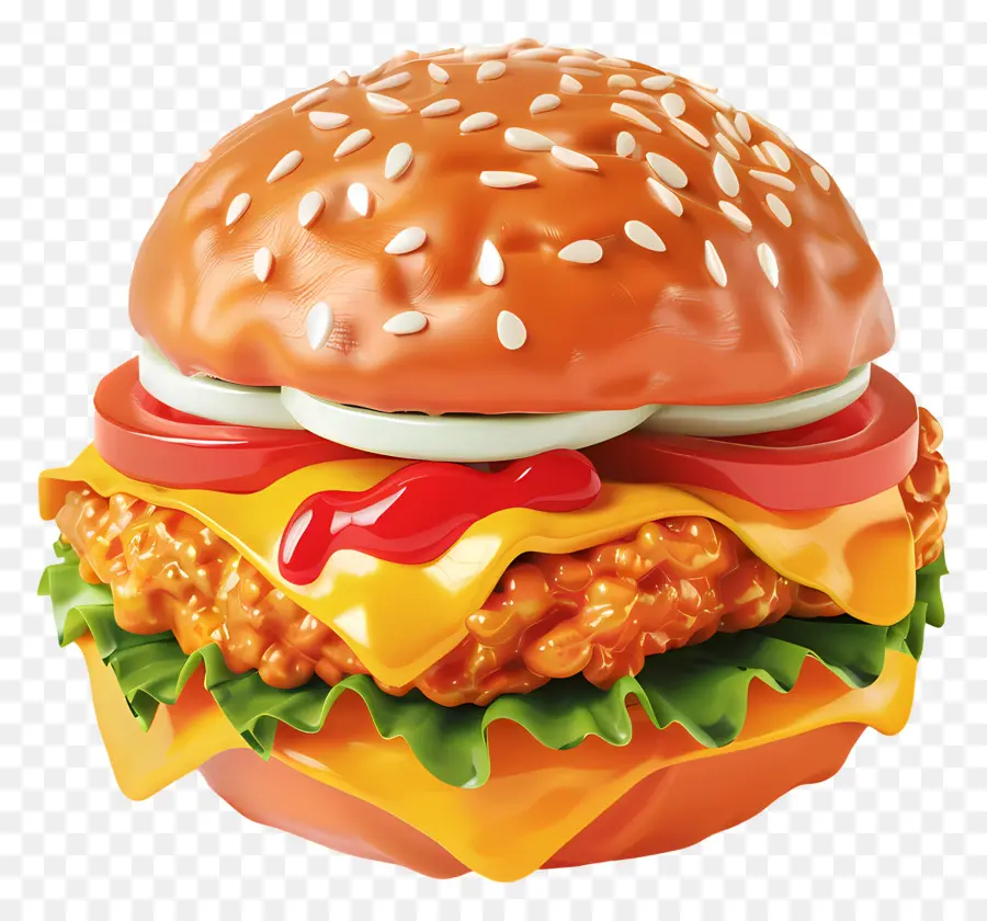 Hambúrguer De Frango，Hamburger PNG