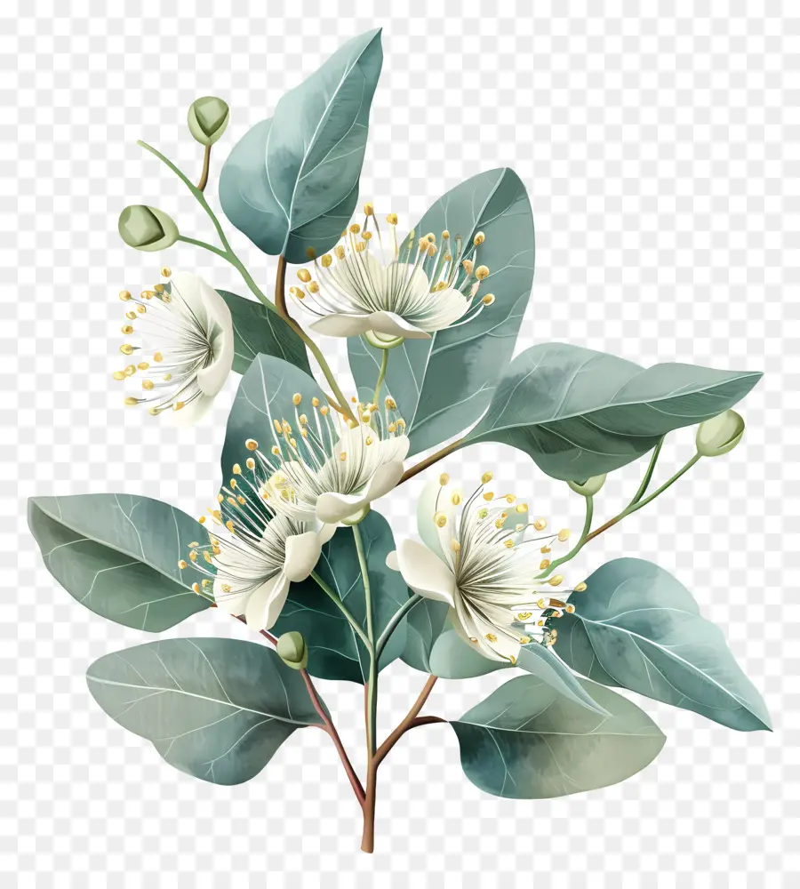 Flor Do Eucalipto，Flor Branca PNG