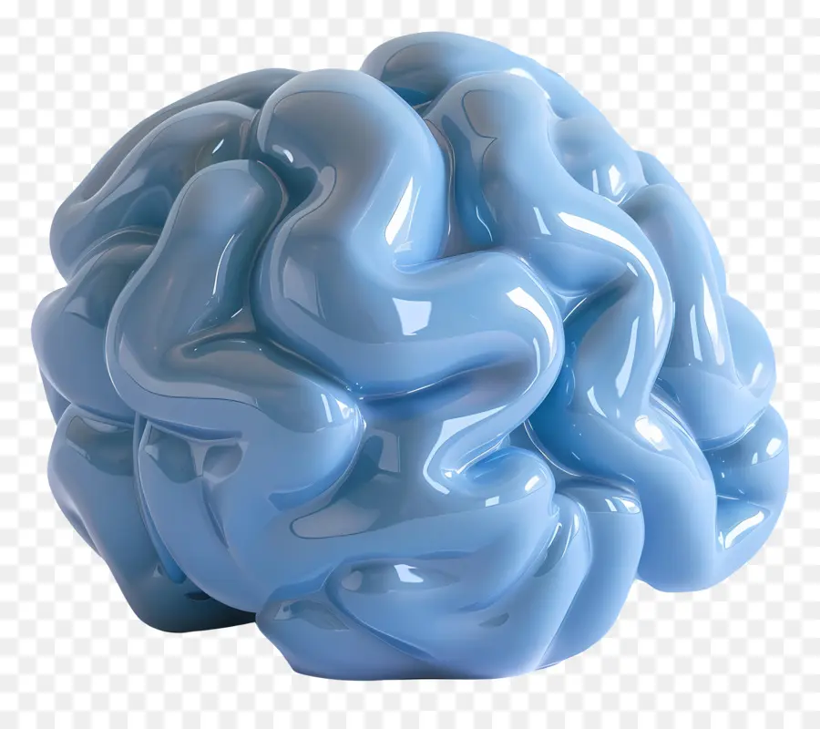 Azul Cérebro，Escultura Cerebral PNG