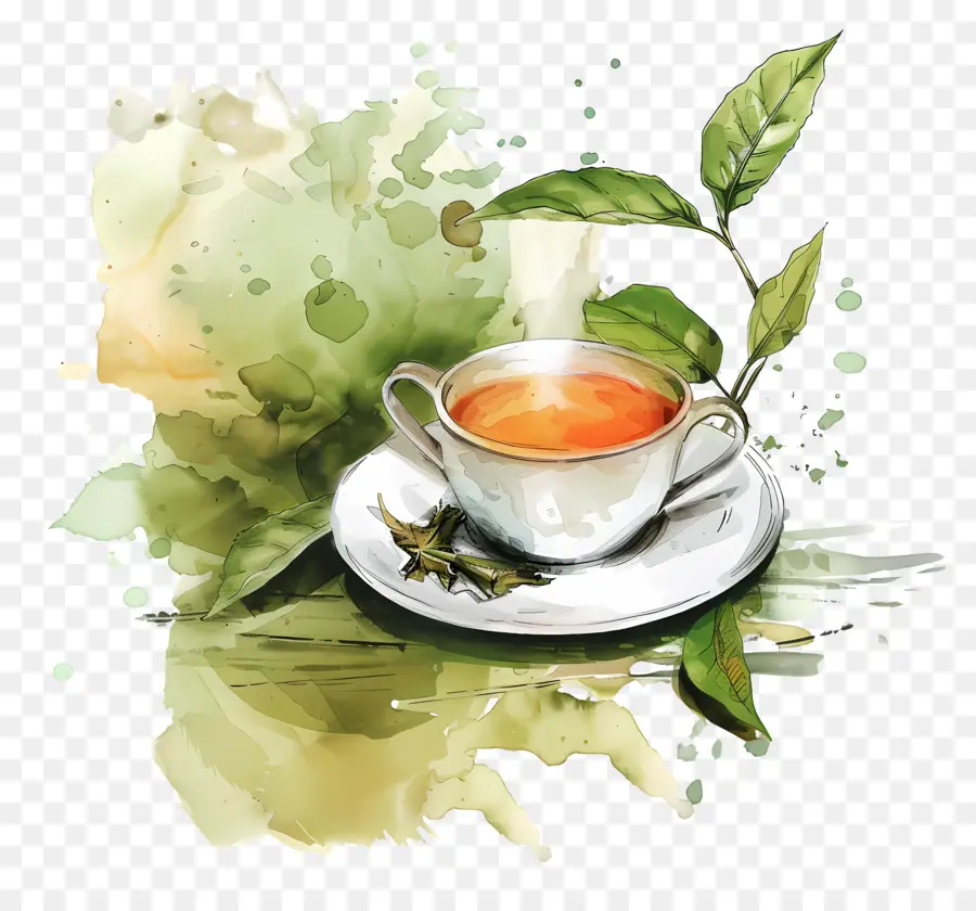 Chá，Pintura Digital PNG