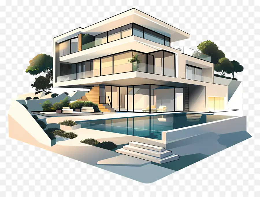 O Modern House，Casa Futurista PNG