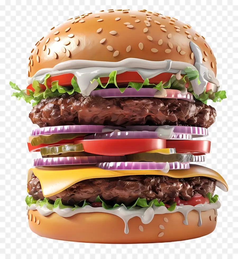 Big Burger，Hamburger Gigante PNG