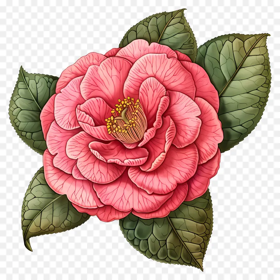 Flor De Camellia，Rosa Cor De Rosa PNG