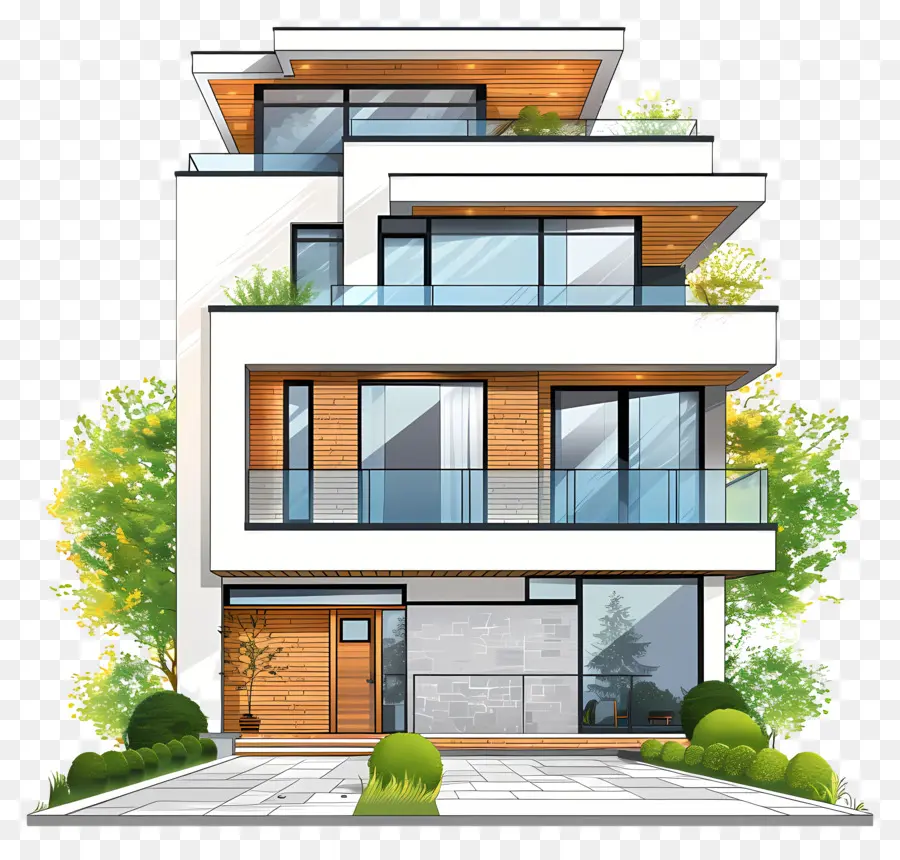 O Modern House，Casa Moderna PNG