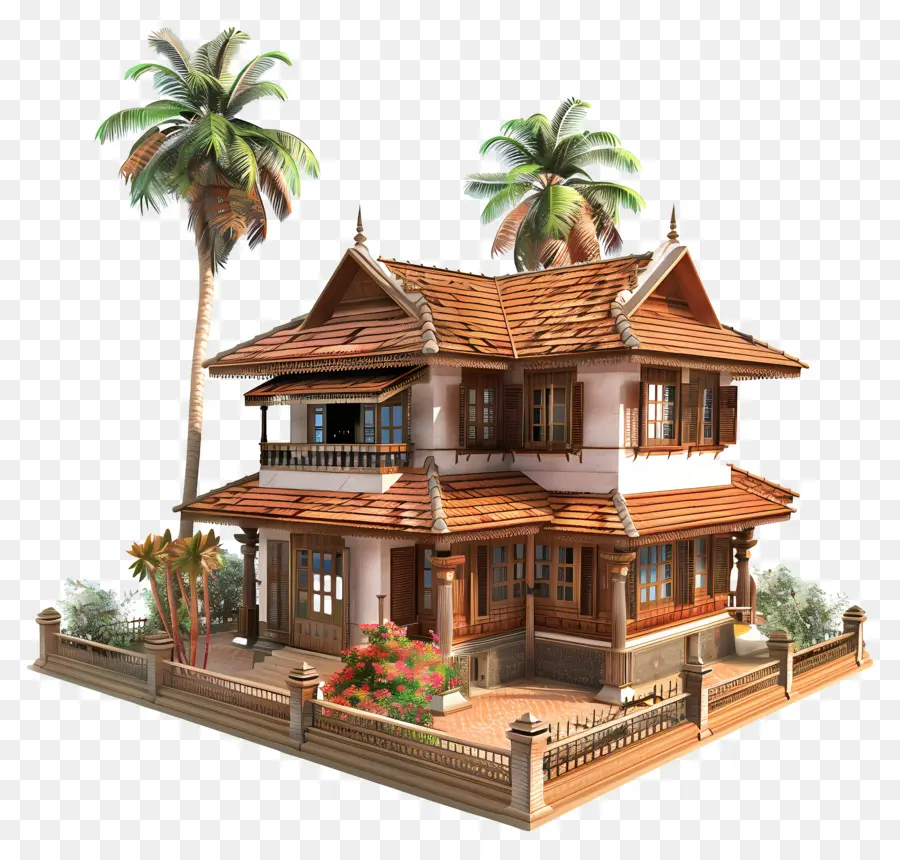 Kerala House，Casa De Estilo Indiano PNG