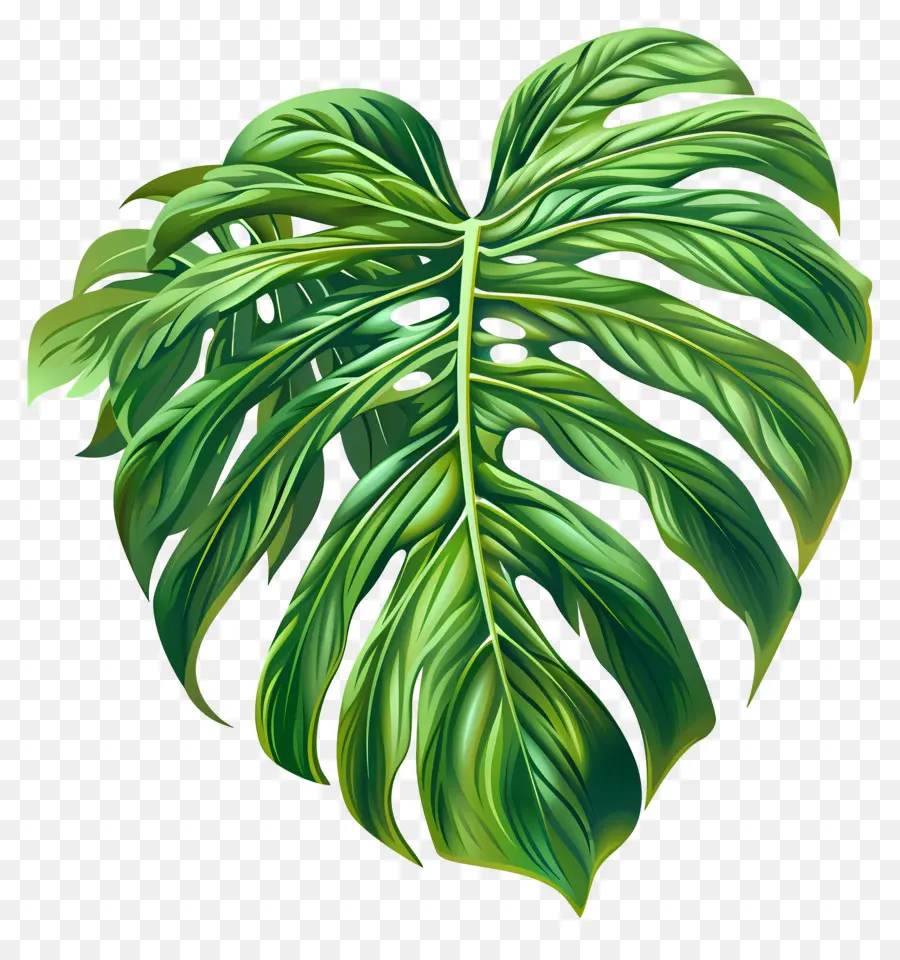 Clipart De Folha Tropical，Folha De Monstro Verde PNG