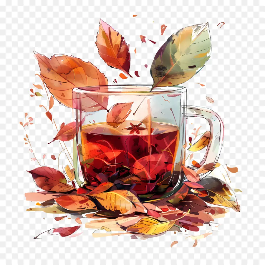 Chá，Autumn Leaves PNG