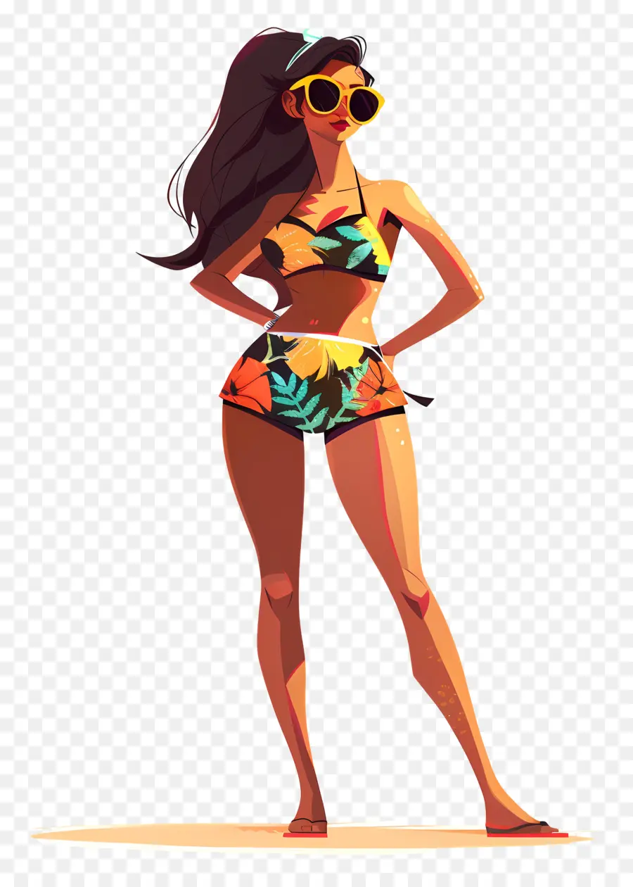 Mulher De Verão，Personagem De Desenho Animado PNG