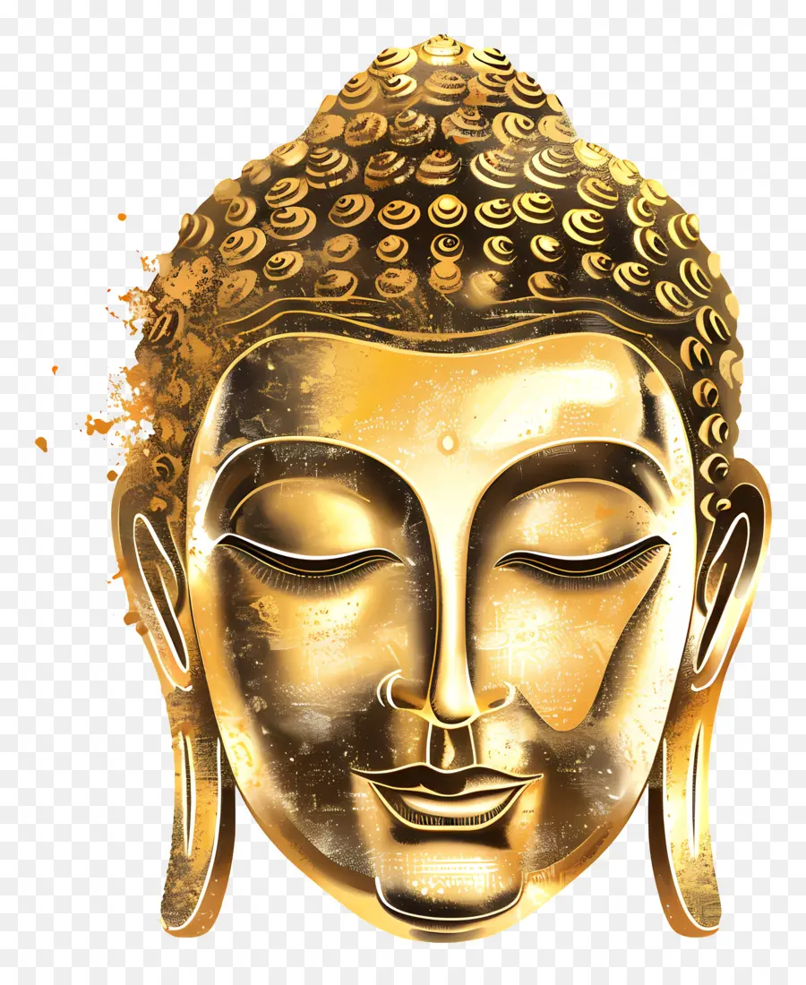Cara De Buda，Cabeça De Buda De Ouro PNG