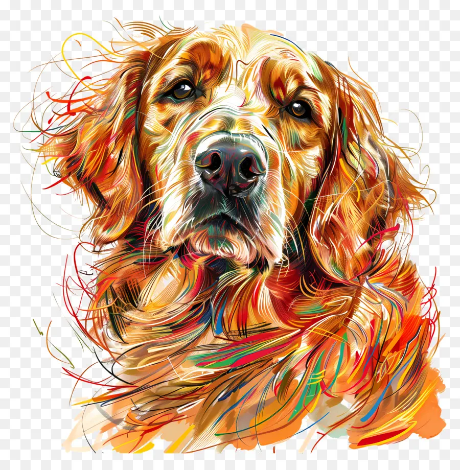 Golden Retriever Cão，A Arte Abstrata PNG