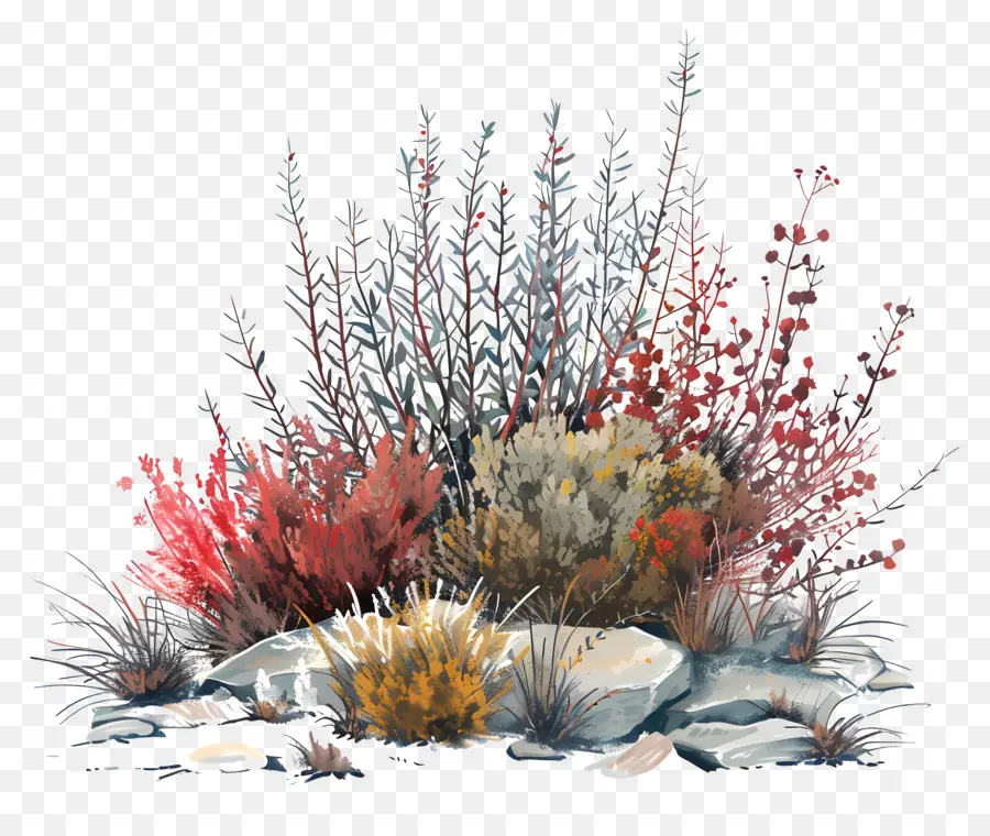 Vegetação Da Tundra，Pintura De Paisagem PNG