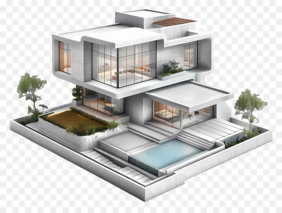 O Modern House，Casa De Luxo PNG