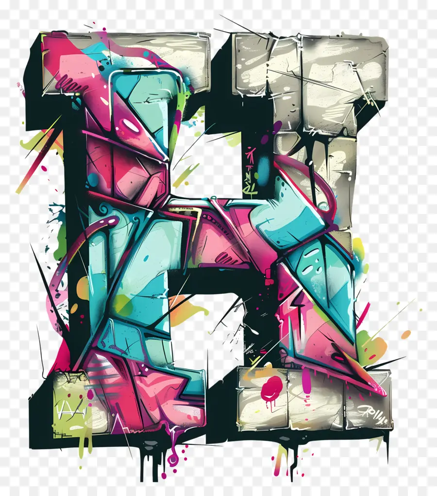 Letra H，Graffiti PNG