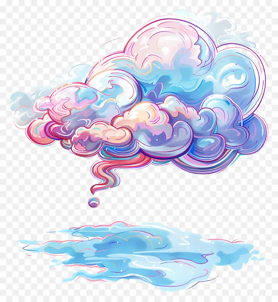 Balão De Pensamento，Nuvens PNG