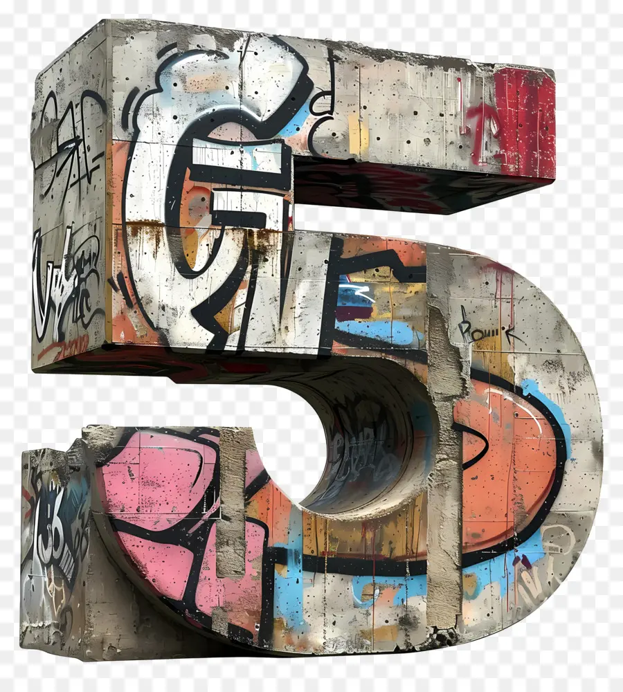Número 5，Graffiti PNG