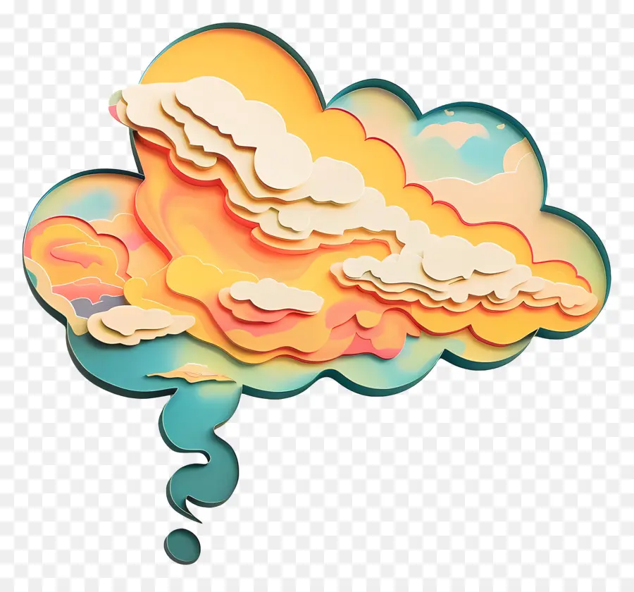 Balão De Pensamento，Nuvem De Arte PNG