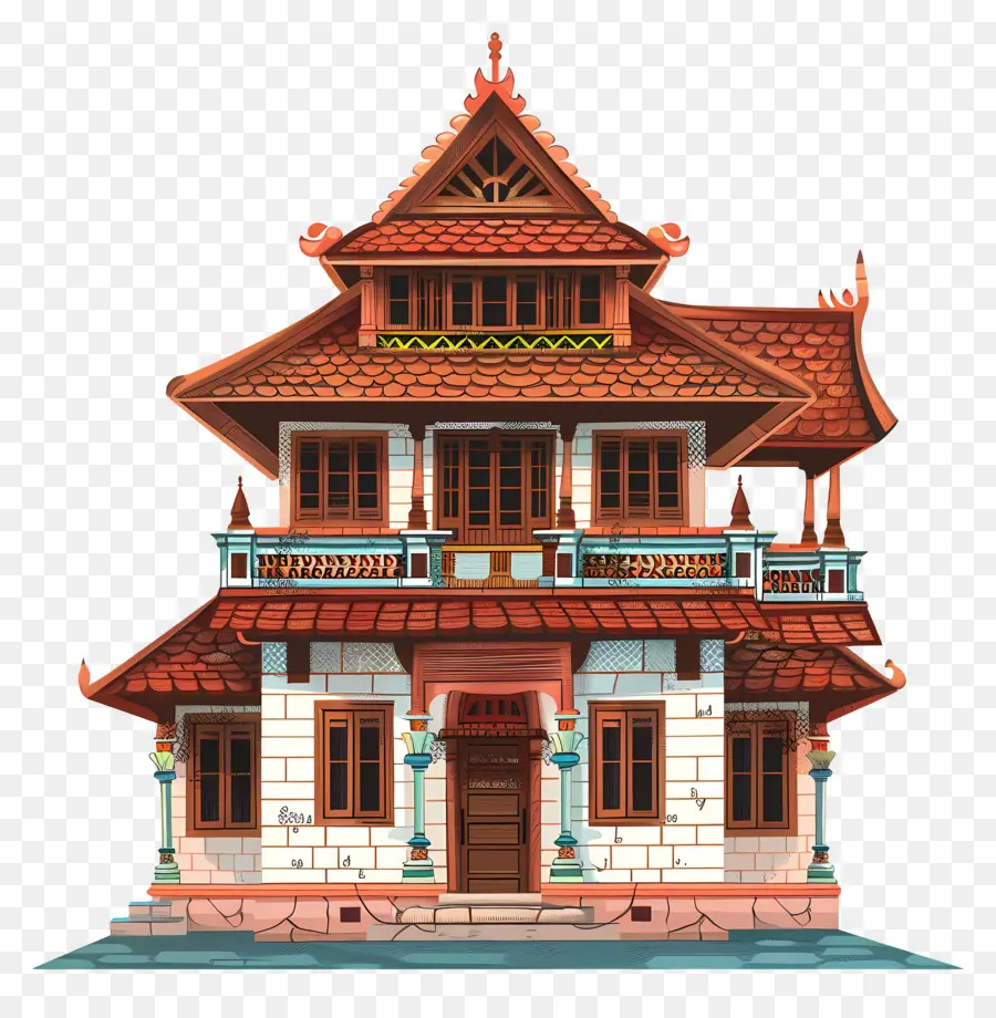 Kerala House，Casa De Madeira Tradicional PNG