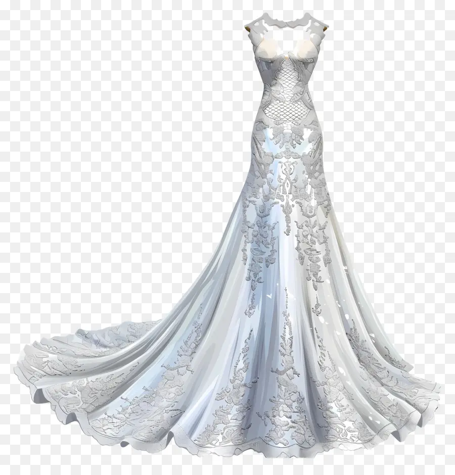 Vestido De Noiva De Renda，Vestido De Noiva Elegante PNG