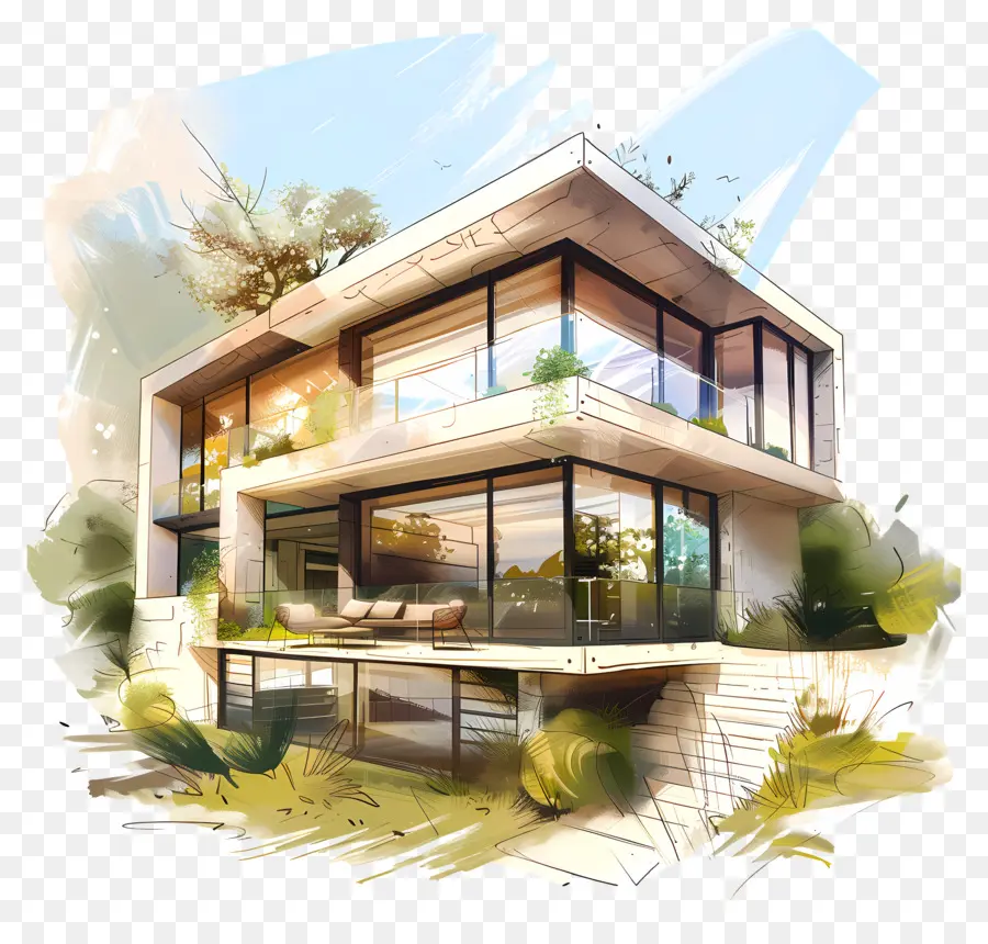 O Modern House，Arquitetura Moderna PNG