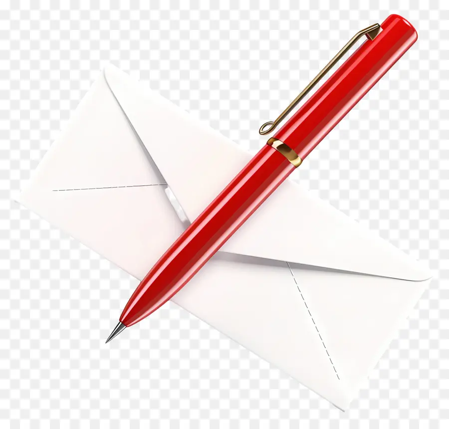 Amigo Por Correspondência，Caneta E Envelope Vermelho PNG