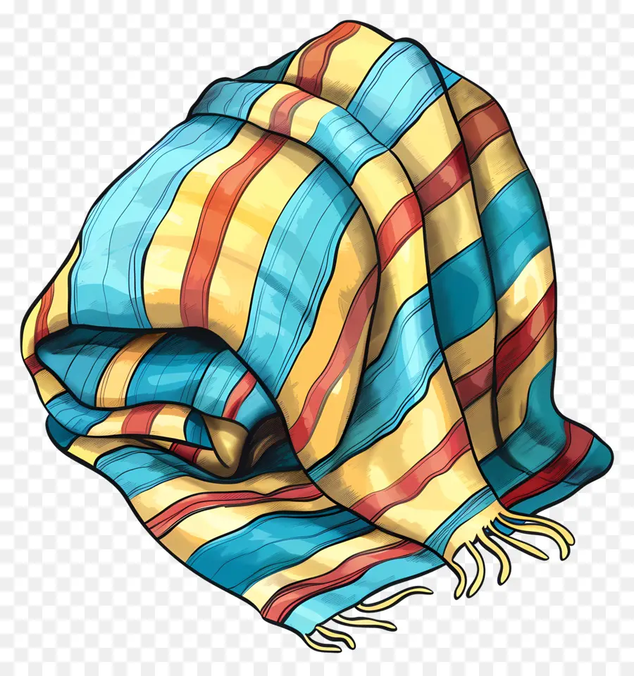 Cobertor，Toalha Listrada Azul E Amarela PNG